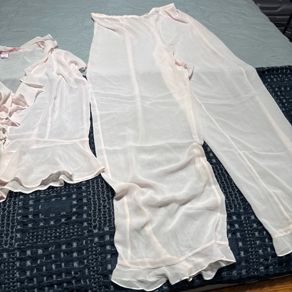 Victoria's Secret Sheer Pink Pajama Set - Picture 4 of 6